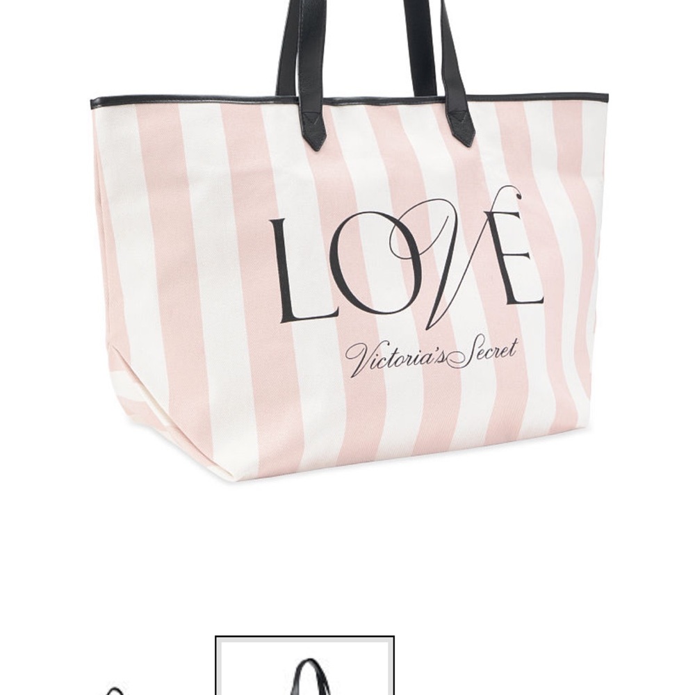 Victoria's Secret Pink Striped Love Tote - Picture 2 of 3